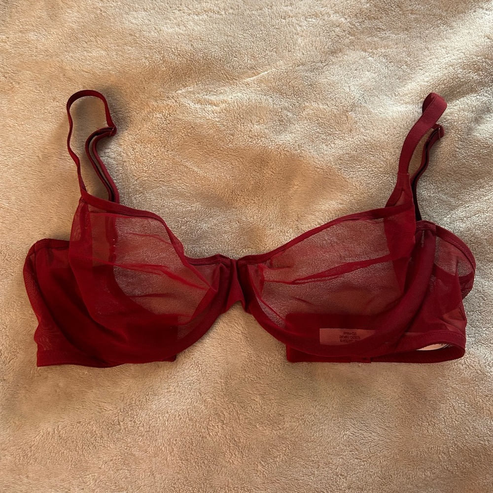 VS Red Sheer Unlined Bra
